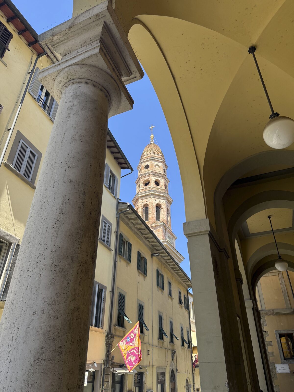 Loggia and bell tower in Arezzo